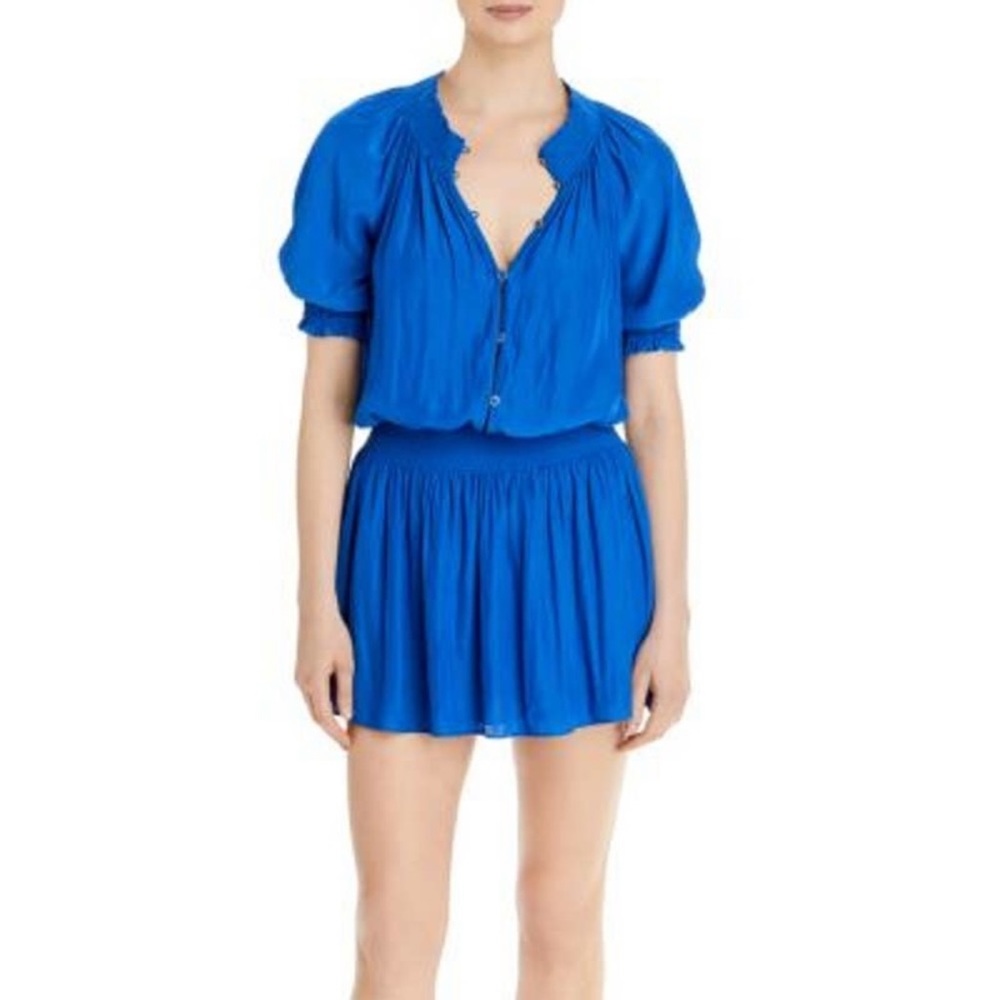 Ramy Brook Ladies Royal Blue "Pierre" Smocked Waist Mini Dress, Size Small, NWT!